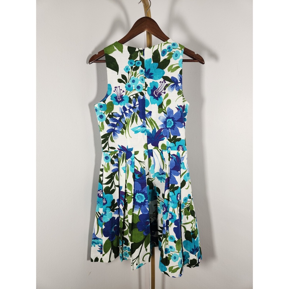 Eliza J Blue Floral Sleeveless Fit and Flare Midi Dress Lined has Pockets Size 8 - Picture 4 of 10